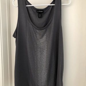 Grey Bedazzled Tank Top